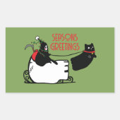 Grim Reaper Santa Seasons Groeten Rechthoekige Sticker (Voorkant)