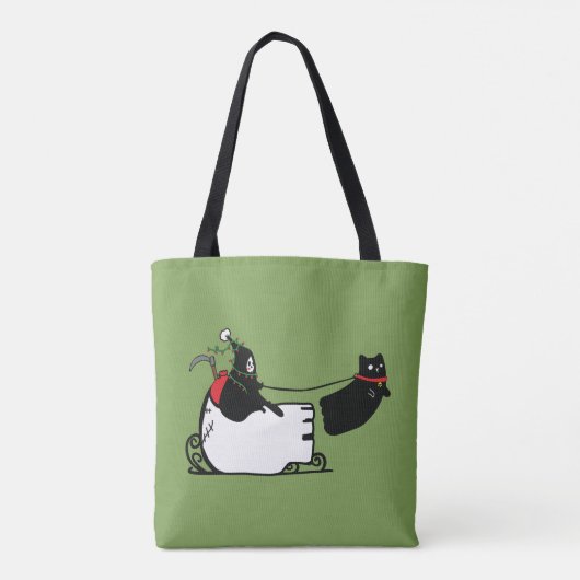 Grim Reaper Santa Seasons Groeten Tote Bag (Achterkant)