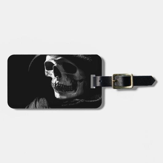 Grim Reaper Schedel Bagagelabel (Voorkant horizontaal)