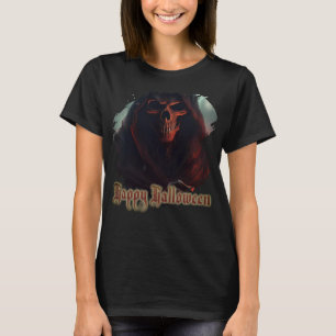 Grim Reaper Schedel Halloween Griezeld Kunst T-shirt