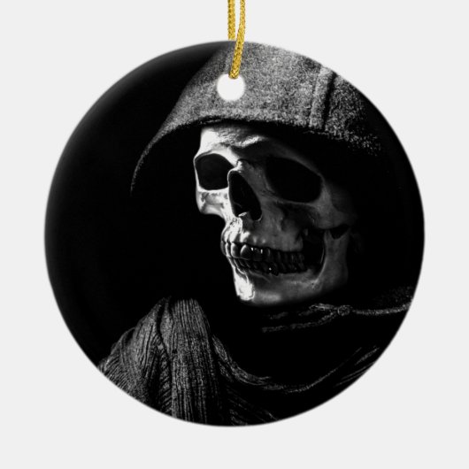 Grim Reaper Schedel Keramisch Ornament (Voorkant)