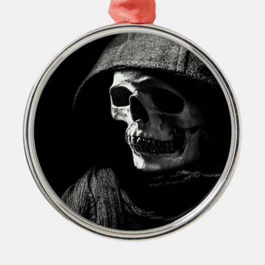 Grim Reaper Schedel Metalen Ornament (Voorkant)