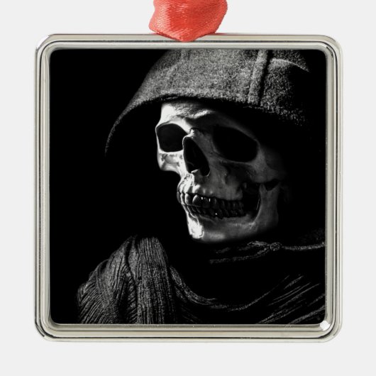 Grim Reaper Schedel Metalen Ornament (Voorkant)