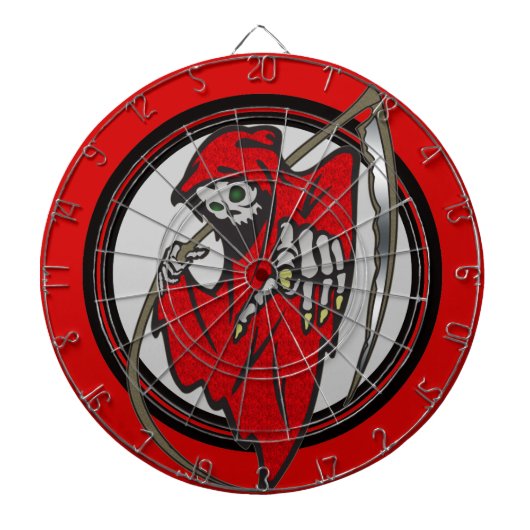 Grim Reaper schedeldartboard Dartbord (Voorkant)