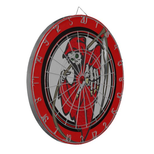 Grim Reaper schedeldartboard Dartbord (Voorkant Links)