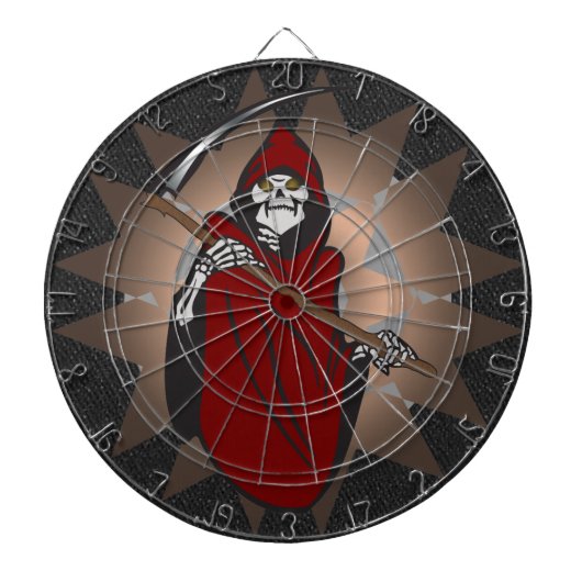 Grim Reaper schedeldartboard Dartbord (Voorkant)