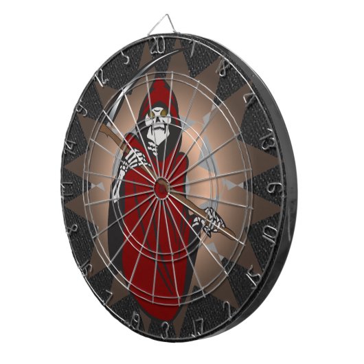Grim Reaper schedeldartboard Dartbord (Voorkant Rechts)
