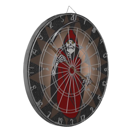 Grim Reaper schedeldartboard Dartbord (Voorkant Links)