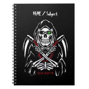 Grim Reaper Scythe Death Skeleton Botten Halloween Notitieboek