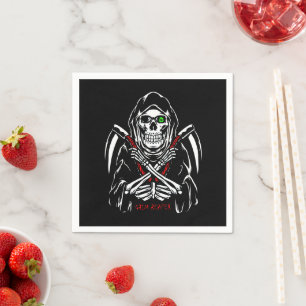 Grim Reaper Scythe Death Skeleton Botten Halloween Servet