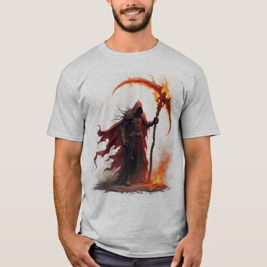 Grim Reaper scythe print T-shirt (Voorkant)