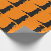 Grim Reaper Sinaasappel Wrapping Paper Cadeaupapier (Hoek)