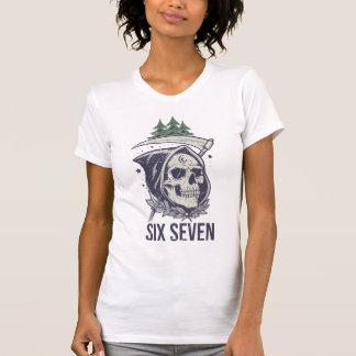 Grim Reaper Six Seven Gothic Aesthetic Skull T-shirt