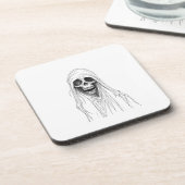 Grim Reaper Skelet Bier Onderzetter (Linkerzijde)