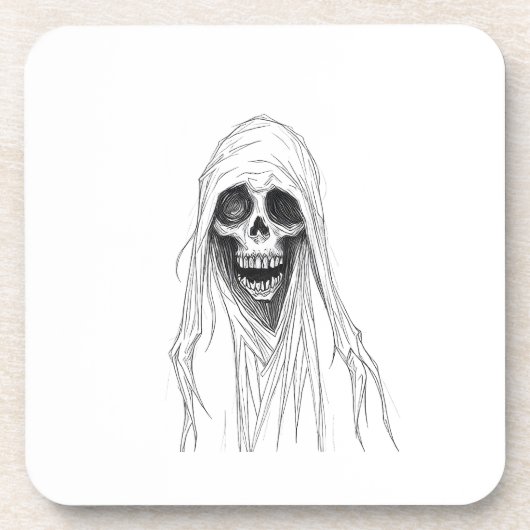 Grim Reaper Skelet Bier Onderzetter (Voorkant)