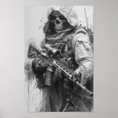 Grim Reaper Skelet met Assault Rifle Poster (Voorkant)