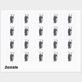 Grim Reaper Skelet met Zeis Vierkante Sticker (Vel)
