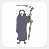Grim Reaper Skelet met Zeis Vierkante Sticker (Voorkant)