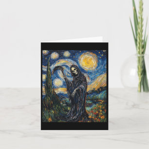 Grim Reaper Skelet - Van Gogh Stijl - Sterrennacht Kaart