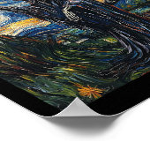 Grim Reaper Skelet - Van Gogh Style - Sterrenschip Poster (Hoek)