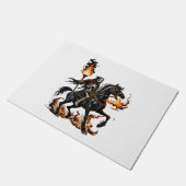 Grim Reaper Skeleton Rijdende Paard Vlammen Deurmat (Schuin)