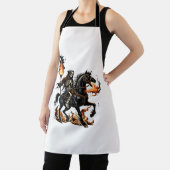 Grim Reaper Skeleton Rijdende Paard Vlammen Schort (Insitu)