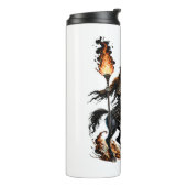 Grim Reaper Skeleton Rijdende Paard Vlammen Thermosbeker (Gedraaid links)