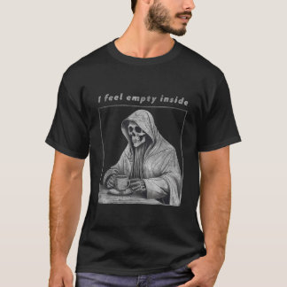 Grim Reaper Skeleton Voel Lege Dood Koffie Grappig T-shirt