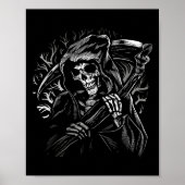 Grim Reaper Skull Death Scythe Dead Gothic Horror Poster (Voorkant)