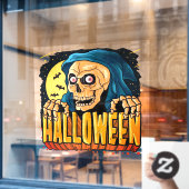 Grim Reaper Skull Horror Halloween Raamsticker (Cafe Raam)