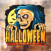 Grim Reaper Skull Horror Halloween Raamsticker (Vel 2)