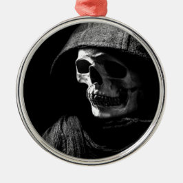 Grim Reaper Skull Metalen Ornament