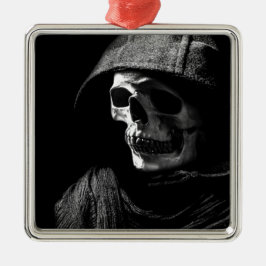 Grim Reaper Skull Metalen Ornament