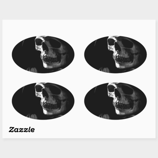 Grim Reaper Skull Ovale Sticker (Vel)
