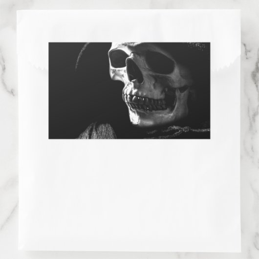 Grim Reaper Skull Rechthoekige Sticker (Tas)