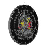 Grim Reaper Skull Rock en Roll Music Dartboard Dartbord (Voorkant Links)