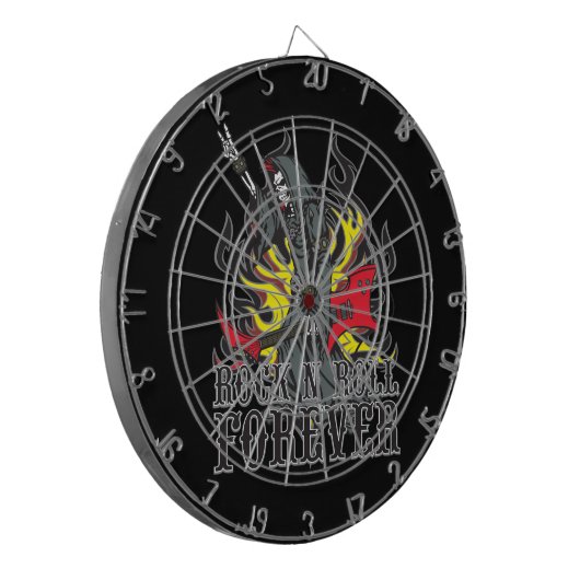 Grim Reaper Skull Rock en Roll Music Dartboard Dartbord (Voorkant Links)