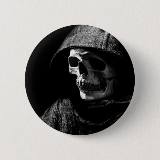 Grim Reaper Skull Ronde Button 5,7 Cm (Voorkant)