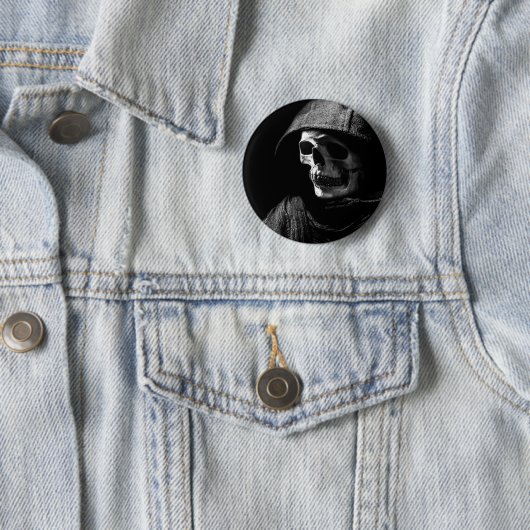 Grim Reaper Skull Ronde Button 5,7 Cm (In situ)