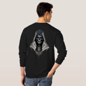 "Grim Reaper Skull T-shirt met lange mouwen - Goth (Achterkant volledig)