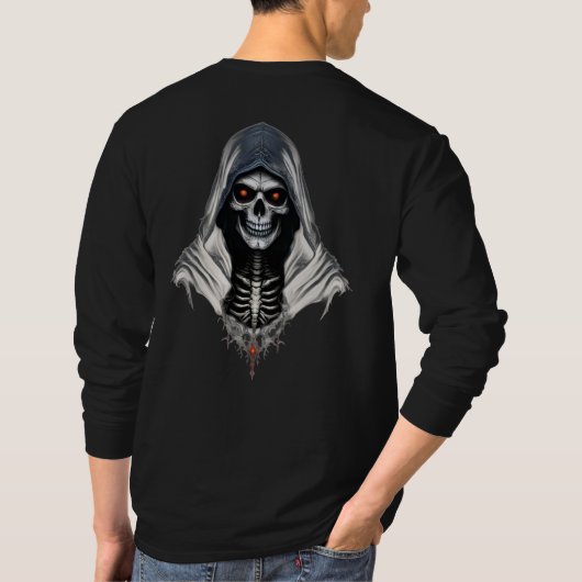 "Grim Reaper Skull T-shirt met lange mouwen - Goth (Achterkant)