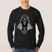 "Grim Reaper Skull T-shirt met lange mouwen - Goth (Voorkant)