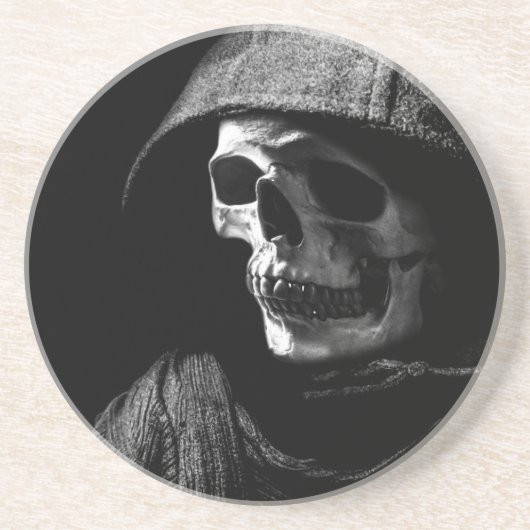 Grim Reaper Skull Zandsteen Onderzetter (Voorkant)