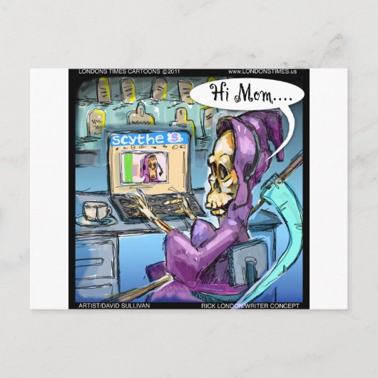 Grim Reaper & Skythe Grappige Cadeau Kaarten & T-s (Voorkant)