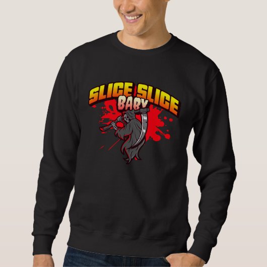 Grim Reaper Slice Baby Engel van de Dood Bloederig Trui (Voorkant)
