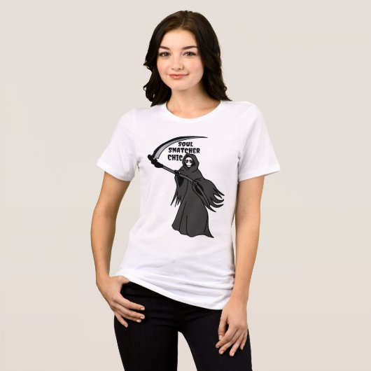 Grim Reaper Soul Snatcher Shirt | Funny Chic Tee (Voorkant volledig)