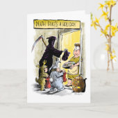 Grim Reaper Trick-or-Treating Halloween-kaart Kaart (Gele Bloem)