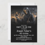 Grim Reaper Uitnodiging voor Cupcake Verjaardagsfe (Voorkant)