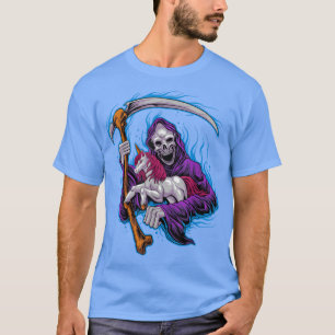Grim Reaper Unicorn Pastel Gothic Death Skeleton M T-shirt