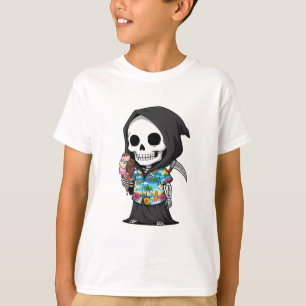 Grim Reaper Vakantie Zomer Ijsje Kinderen T-shirt